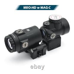 MRO-HD 1X25 Red Dot Sight 2MOA/68MOA Reticle and MAG-C 3X Magnifier Combo Hunt