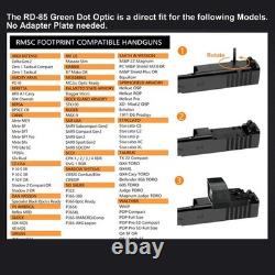 Micro Green Dot Sight 3 MOA RMSc/K Footprint Shake Awake Side Battery GLOCK MOS