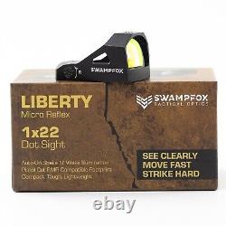 Micro Reflex Liberty 1x22mm (RMR Pistol Cut) 3 MOA Green Dot Sight for Swampfox