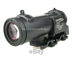 Military 1-4X Magnifier Adjustable Dual Role Red Dot Tactical Rifle Sight Scope