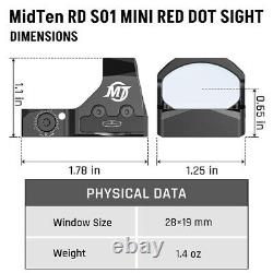 Mini Reflex Red Dot Sight Motion Awake Optic Sight 3 MOA 11 Brightness for Rifle
