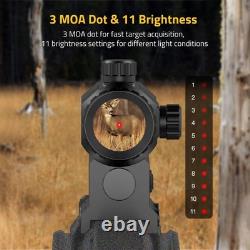 Motion Awake 3 MOA Red Dot Sight RifleScope with 3X Flip to Side Magnifier Combo