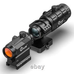 Motion Awake 3 MOA Red Dot Sight RifleScope with 3X Flip to Side Magnifier Combo