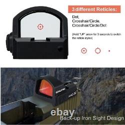 Multi-Reticle RMR Red Dot Sights Shake Awake Circle Dot Reflex Sight GOWUTAR 3C