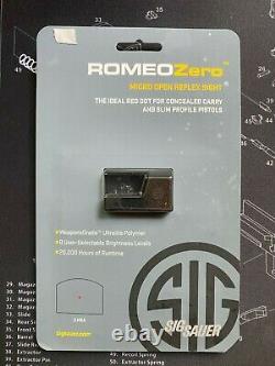 New Sig Sauer Romeo Zero Micro Reflex Sight 3 MOA Red Dot Fits P365 SOR01300