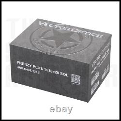 New VECTOR OPTICS ENCLOSED Red Dot Optic SHAKE AWAKE SOLAR POWER MULTI-RETICLE