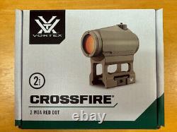 New Vortex Crossfire 2 MOA Red Dot Sight Scope 2/Mounts Tan Auth/Dealer CF-RD2-T