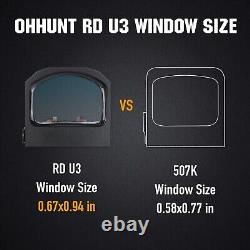 Ohhunt RD U3 Red Dot Sight 3 MOA Reticle 1x24mm Reflex Sight fits RMSc Footprint