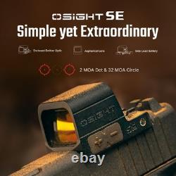 Olight Osight SE, 2 MOA Dot + 32 MOA Circle Red Dot Sight