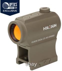 OpticsPlanet Exclusive Holosun Red Dot Sight, Flat Dark Earth, HS403B-FDE