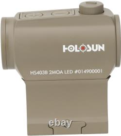 OpticsPlanet Exclusive Holosun Red Dot Sight, Flat Dark Earth, HS403B-FDE