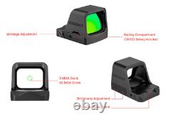 Osight C Green Dot Open Reflex Optic, Replaceable Side-Loading Battery
