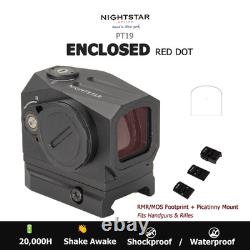 PT19 Enclosed Red Dot Sight RMR/MOS Multi Mount Shake Awake 20K Hrs