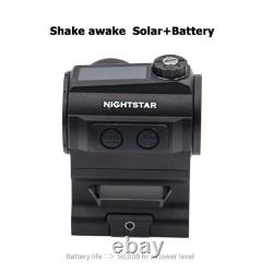 PT23MS Ultra Short Solar Red Dot Sight Shake Awake 50,000H Waterproof