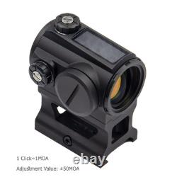 PT23MS Ultra Short Solar Red Dot Sight Shake Awake 50,000H Waterproof