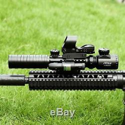 Pinty 3-9X32 Rifle Scope WithGreen/Red Dot Reflex Sight + Green Laser + Rail Mount