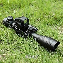 Pinty 4-12X50EG Rangefinder Reticle Riflescope Red Laser&Reflex Dot Sight Scope