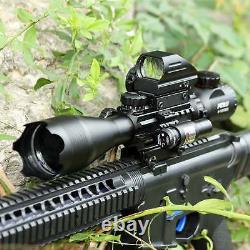 Pinty 4-16x50 Illuminated Range Finder 4 Reticle Dot Sight Red laser Rifle Scope