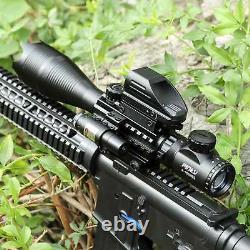 Pinty 4-16x50 Illuminated Range Finder 4 Reticle Dot Sight Red laser Rifle Scope