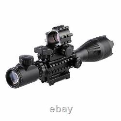 Pinty 4-16x50 Rifle Scope Green Laser 4 Reticle Red & Green Dot Sight 45°Mount