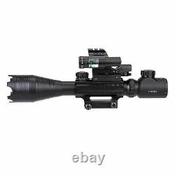 Pinty 4-16x50 Rifle Scope Green Laser 4 Reticle Red & Green Dot Sight 45°Mount