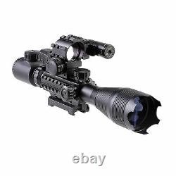 Pinty 4-16x50 Rifle Scope Green Laser 4 Reticle Red & Green Dot Sight 45°Mount