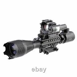 Pinty 4-16x50 Rifle Scope Green Laser 4 Reticle Red & Green Dot Sight 45°Mount