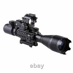 Pinty 4-16x50 Rifle Scope Green Laser 4 Reticle Red & Green Dot Sight 45°Mount