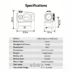 Professional RefIex Green Dot Sight Optic Riflescope with 1 inch Riser & Low Mount