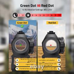 Professional RefIex Green Dot Sight Optic Riflescope with 1 inch Riser & Low Mount