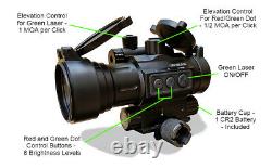 Red Dot Reflex Scope with Tactical Green Laser Sight Aimpro ALFA Rifle Sight