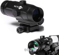 Red Dot Sight Magnifier 3X Hunting Rifle Gun Optic Scope Flip-to-Side Picatinny