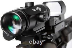 Red Dot Sight Magnifier 3X Hunting Rifle Gun Optic Scope Flip-to-Side Picatinny