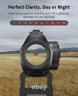 Red /Green Dot Sight 3X Magnifier Combo Set, 2 MOA Motion Awake Red Dot Optics