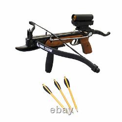 SAS Prophecy 80lbs Pistol Crossbow with Red Dot Scope + Pack of Bolts + Stringer