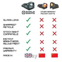 SHIELD SMS2 Red Dot Mini Sight Glass Edition Fits GLOCK G43X G48 MOS Handgun