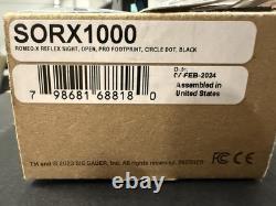 SIG SAUER ROMEO-X Dot Sight Circle Dot Red Reticle Black SORX1000 CR1632