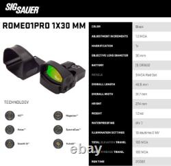 SIG SAUER Romeo1Pro 1x30mm 3 MOA Red Dot Sight Compact Open Reflex Sight
