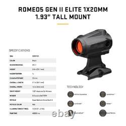 SIG SAUER Romeo5 Gen II Elite 1x20mm 1.93 I-Beam Mount Red Dot Sight