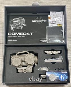 SIG Sauer Romeo4T 1X20 Solar 2MOA/65MOA Red Dot Sight with Mount, FDE New