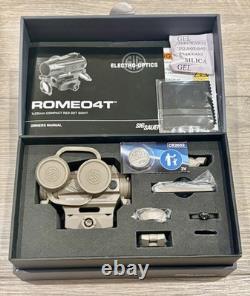 SIG Sauer Romeo4T 1X20 Solar 2MOA/65MOA Red Dot Sight with Mount, FDE New