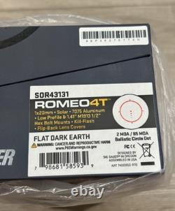 SIG Sauer Romeo4T 1X20 Solar 2MOA/65MOA Red Dot Sight with Mount, FDE New
