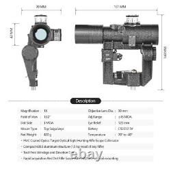 SVD 1x30 Tactical Hunting Riflescope Red Dot Sight With Side-Rail Mount