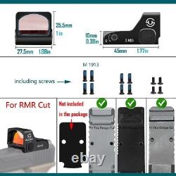 Shake Awake Tactical Red Dot Reflex Sight OAK RMR Cut for PSA Dagger Glock MOS