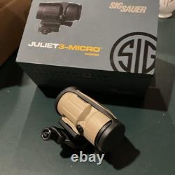 Sig Sauer JULIET3-MICRO 3x Magnifier, 3x22mm, Push-Button Mount, FDE SOJ3M011