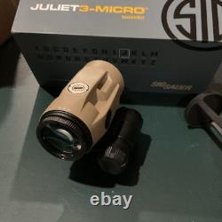 Sig Sauer JULIET3-MICRO 3x Magnifier, 3x22mm, Push-Button Mount, FDE SOJ3M011