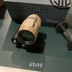 Sig Sauer JULIET3-MICRO 3x Magnifier, 3x22mm, Push-Button Mount, FDE SOJ3M011