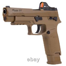 Sig Sauer P320 M17 ASP Airgun Pistol. 177 Coyote and Red Dot Optic Reflex Sight