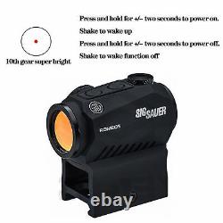 Sig Sauer SOR52001 Romeo5 1x20mm Compact 2 Moa Red Dot Sight Shake Awake Compact