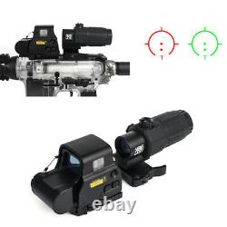 Sight HHS holographic Red Green Dot Reflex 558+G33 Magnifier Qd Side copy-Black
